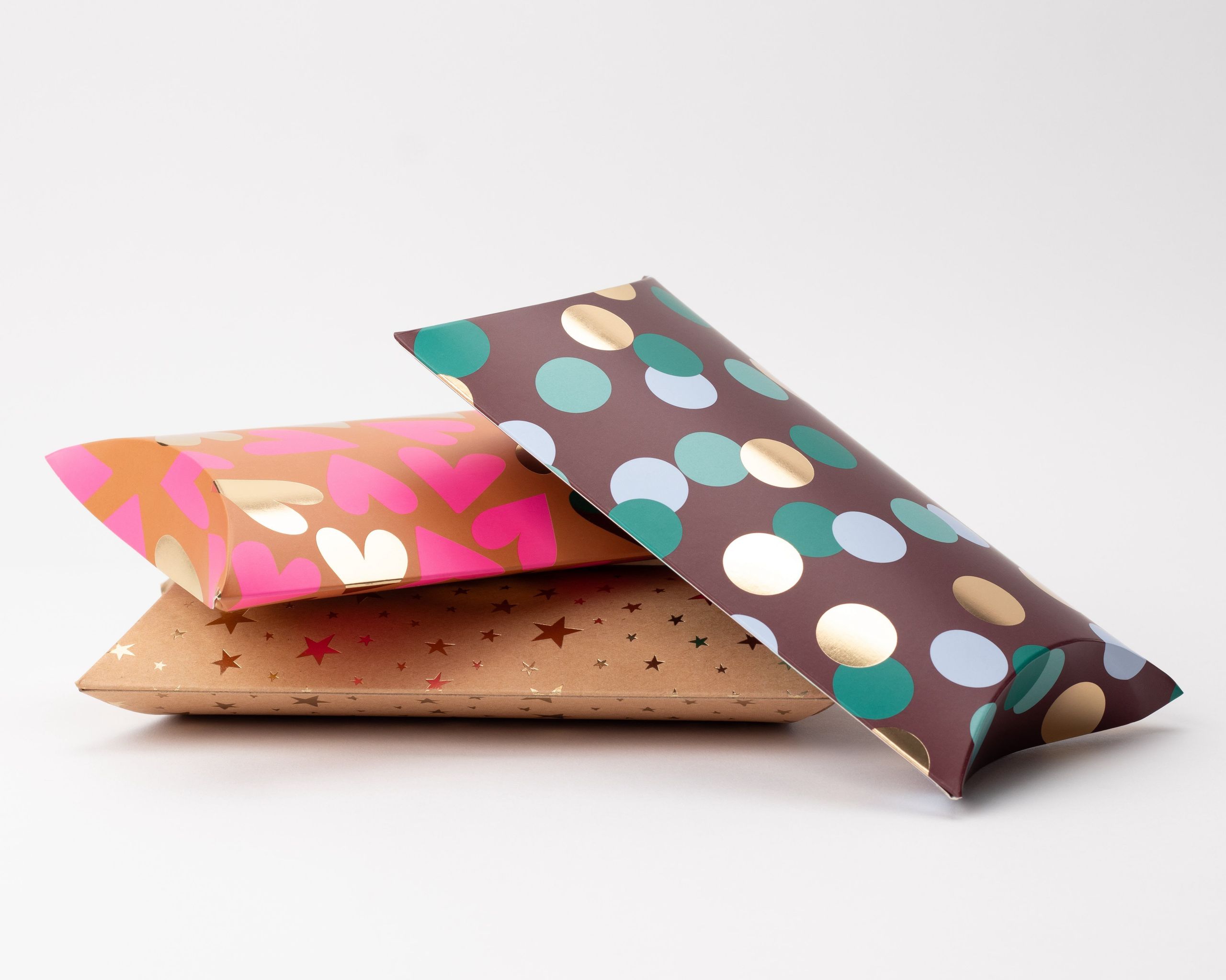 Kissenschachtel mit Goldfolie 