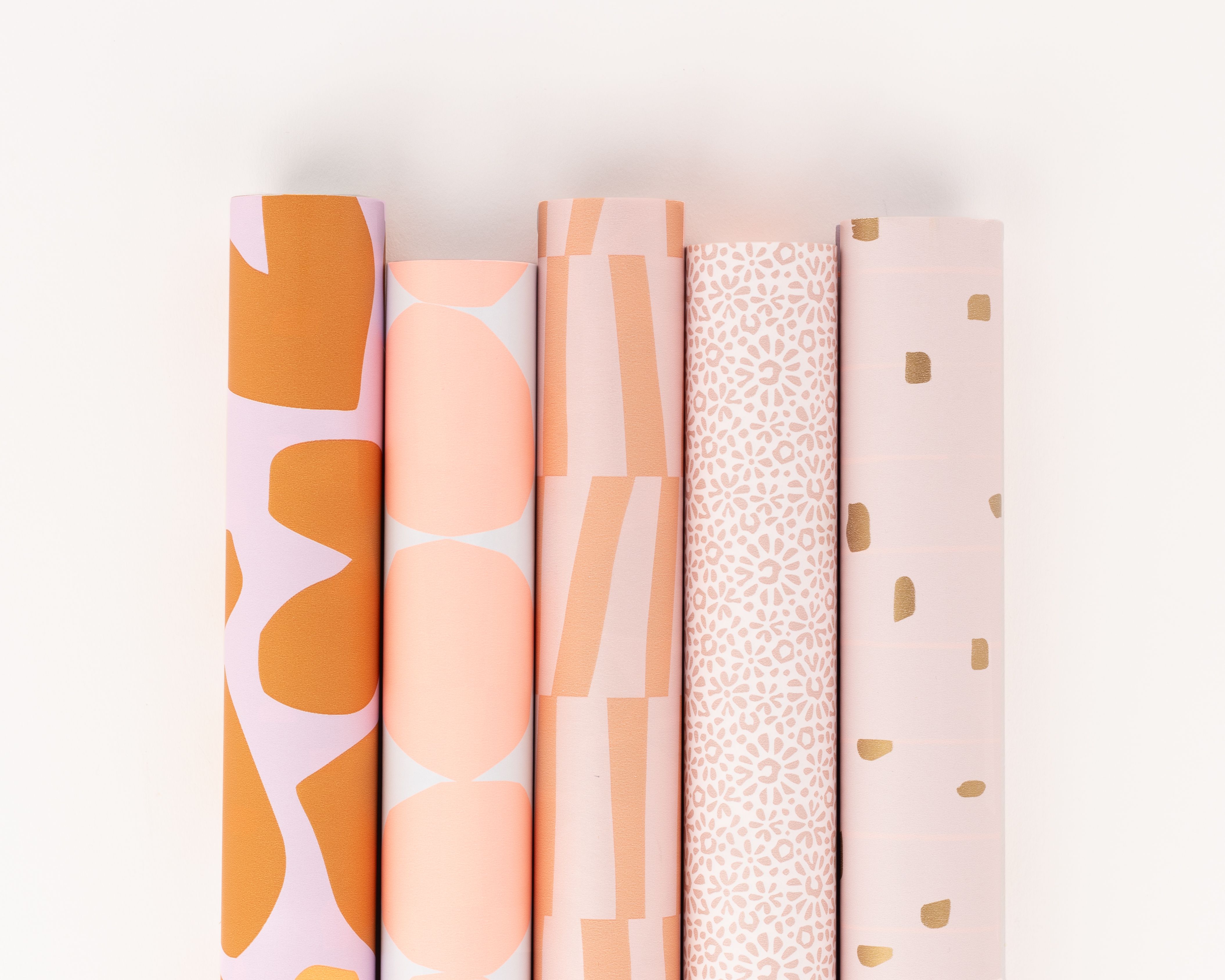 Geschenkpapier - Peach & Terracotta - 5er-Set