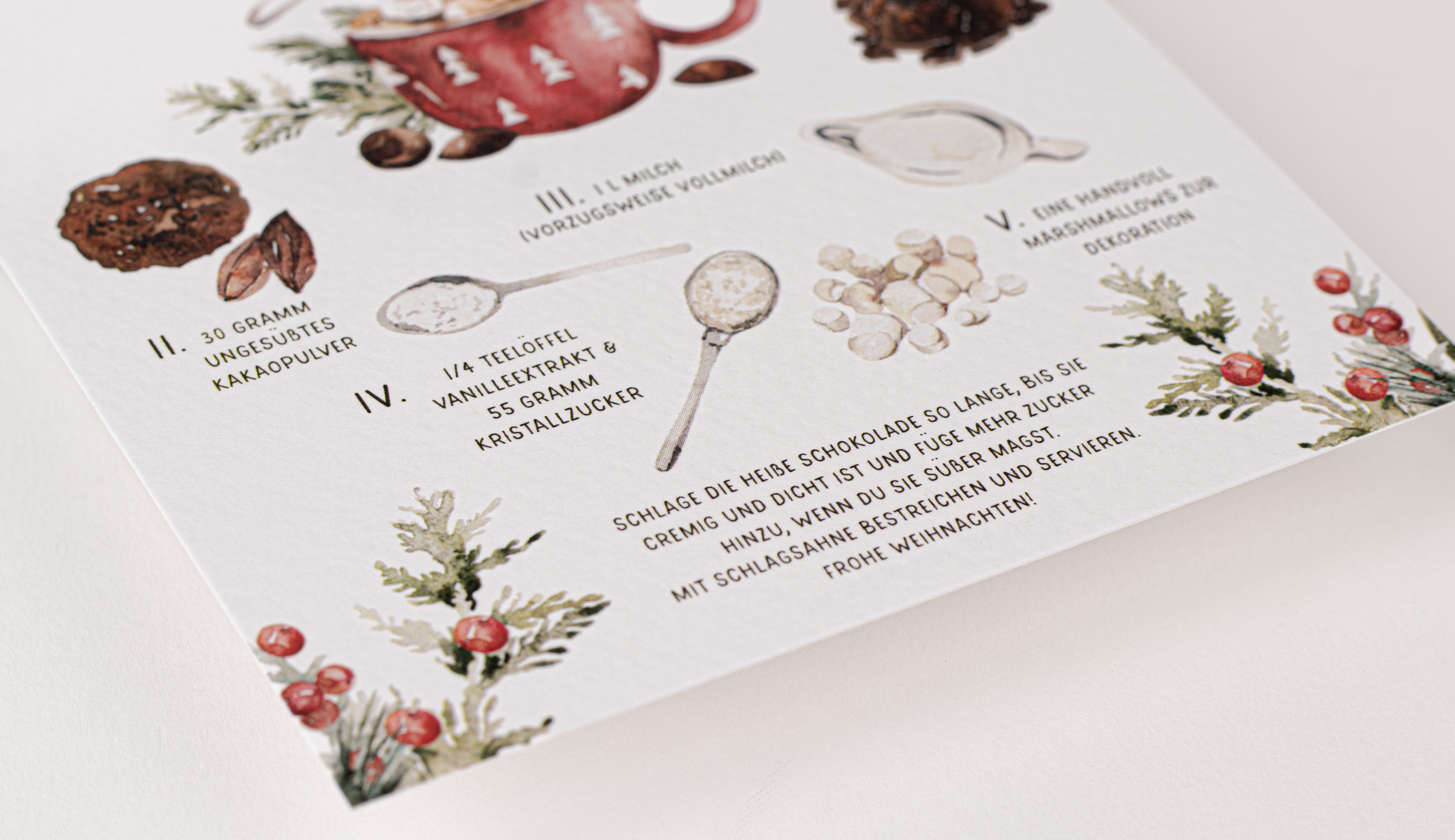Weihnachtskarten - Weihnachtsrezepte Aquarell - 10er-Set